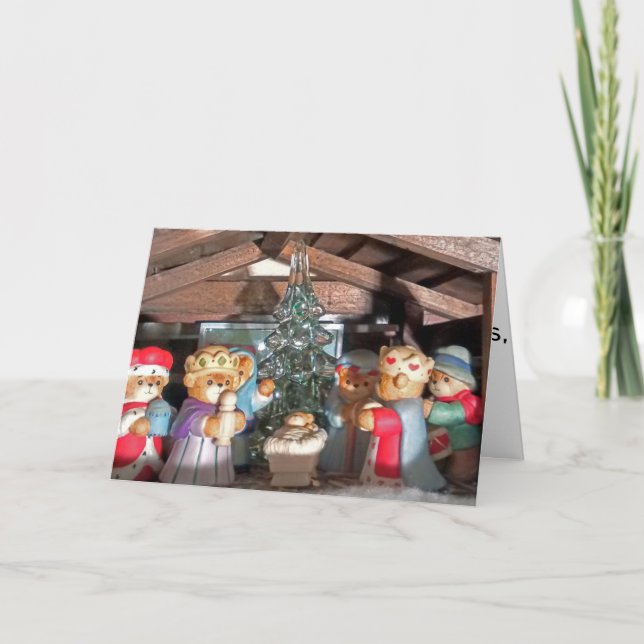 Cartão de Natal pequeno do menino do baterista (Frente)