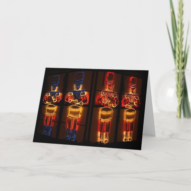 Cartão de Natal pequeno dos meninos do baterista (Frente)