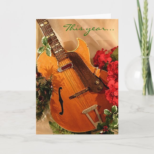 Cartão de Natal pequeno jazzístico (Frente)