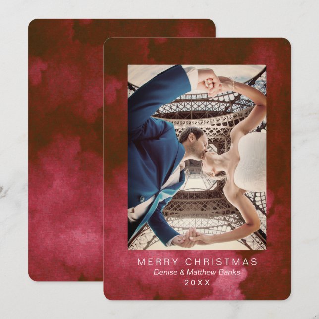 Cartão de Natal Pérola Vermelha Quetzal Aquarela (Frente/Verso)