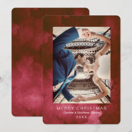 Cartão de Natal Pérola Vermelha Quetzal Aquarela