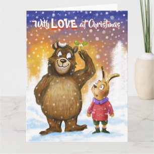 Cartão de Natal Personalizado Amor no Urso de Nata