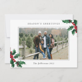 Cartão de Natal Personalizado Branco para Saudaçõe