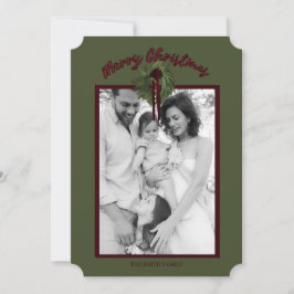 Cartão de Natal Personalizado Burgundy Wreath