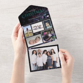 Cartão de Natal personalizado com fotos da família