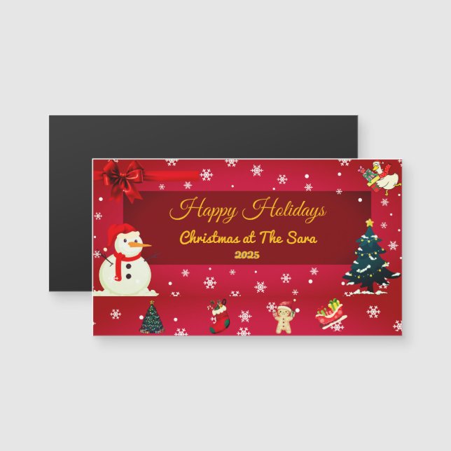 Cartão de Natal Personalizado com Nome  (Frente/Verso)