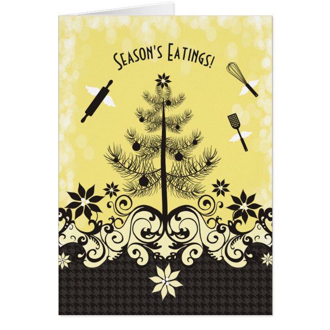 Cartão de Natal personalizado com utensílios de an (Frente)