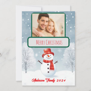 Cartão de Natal Personalizado da Família de Fotogr