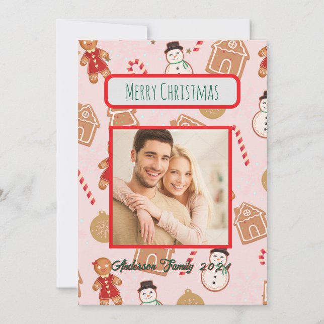 Cartão de Natal Personalizado da Família de Fotogr (Frente)