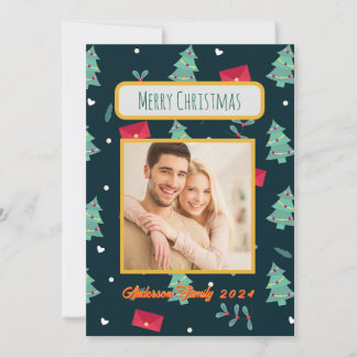 Cartão de Natal Personalizado da Família de Fotogr