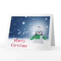Cartão de Natal Personalizado do Boneco de Neve Vi
