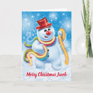 Cartão de Natal personalizado do Jolly Snowman