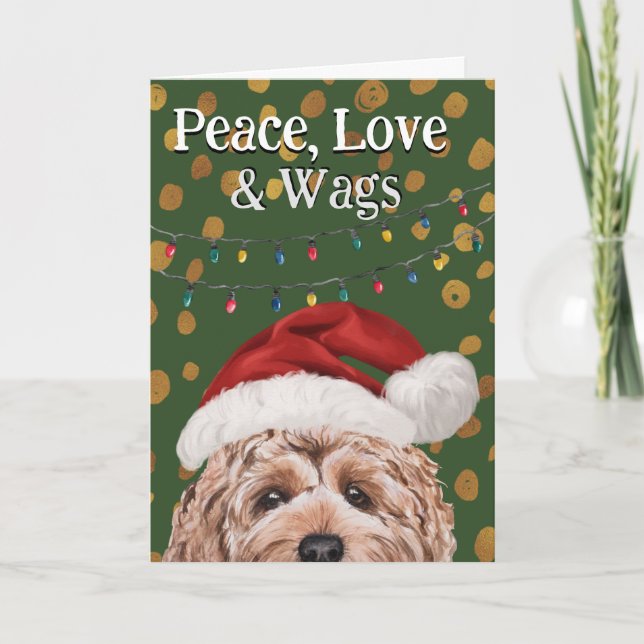 Cartão de Natal personalizado do seu Goldendoodle (Frente)