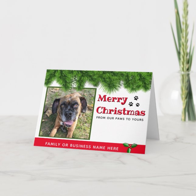 Cartão de Natal Personalizado dos Cães (Frente)