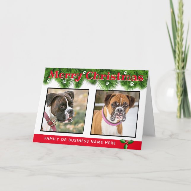 Cartão de Natal Personalizado dos Cães (Frente)