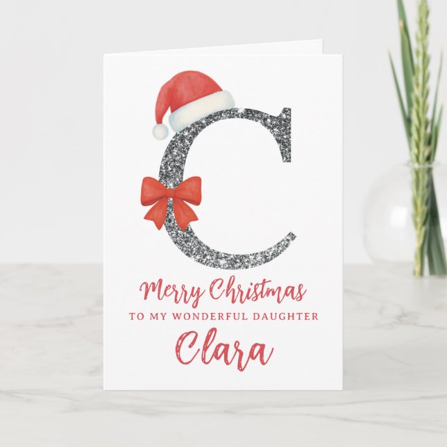 Cartão de Natal Personalizado - Letra C (Frente)