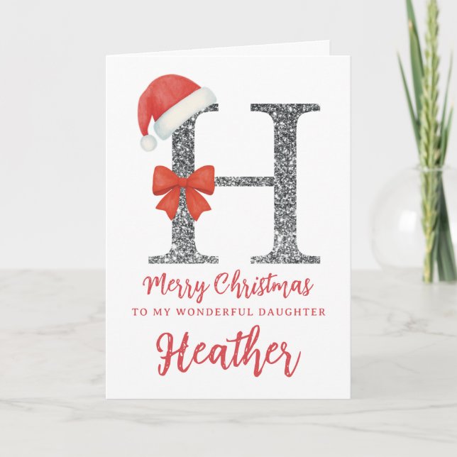 Cartão de Natal Personalizado - Letra H (Frente)