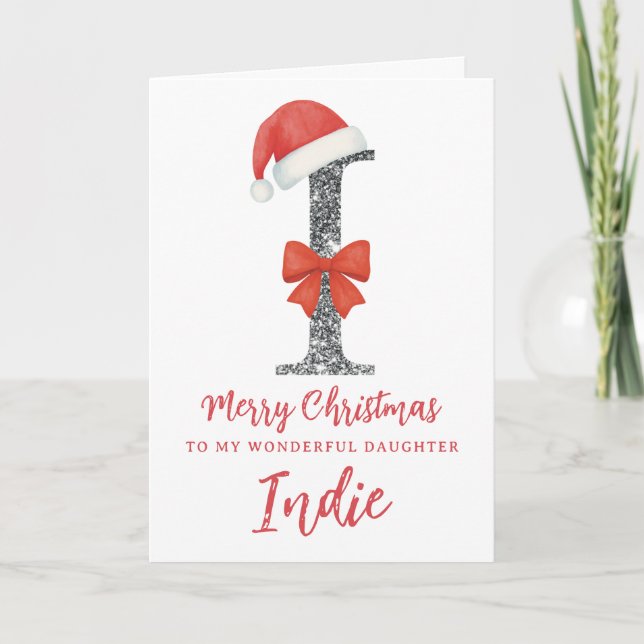 Cartão de Natal Personalizado - Letra I (Frente)