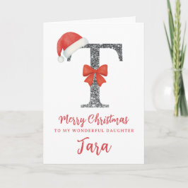 Cartão de Natal Personalizado - Letra T