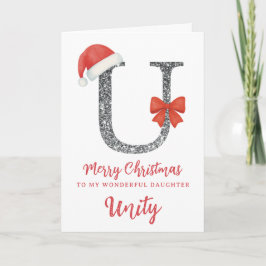 Cartão de Natal Personalizado - Letra U
