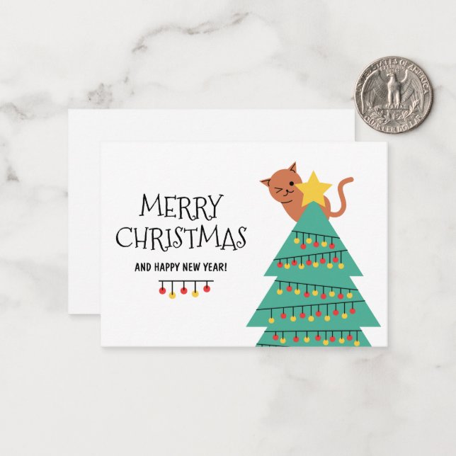Cartão de Natal Personalizado para Cat cartões de  (Frente/Verso In Situ)