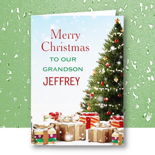 Cartão de Natal Personalizado para Neto (Criador carregado)