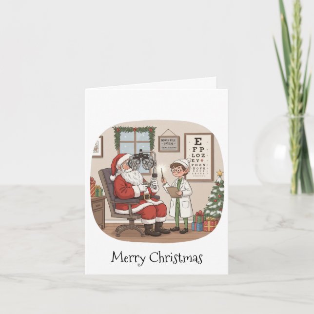 Cartão de Natal Personalizado para Optometrista (Frente)