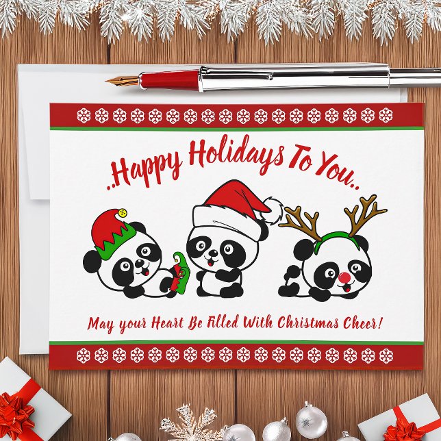 Cartão de Natal Personalizado para Pandas (Criador carregado)
