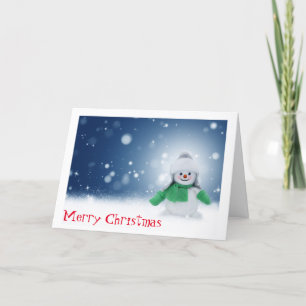 Cartão de Natal Personalizado Vintage Snowman