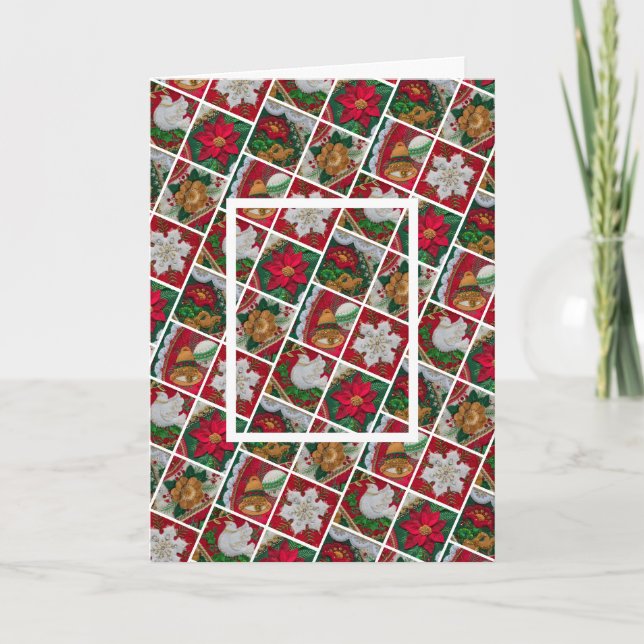 Cartão de Natal Personalizar Texto Fotográfico e A (Frente)