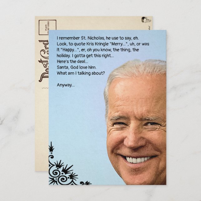 Cartão de Natal Personalizável Biden (Frente/Verso)