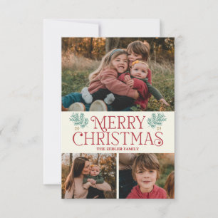 Cartão de Natal Personalizável com Foto de Feliz N