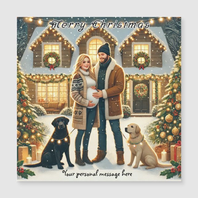 Cartão de Natal Personalizável do Magnet (Frente)