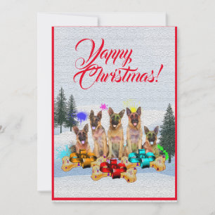 Cartão de Natal personalizável para cães German sh