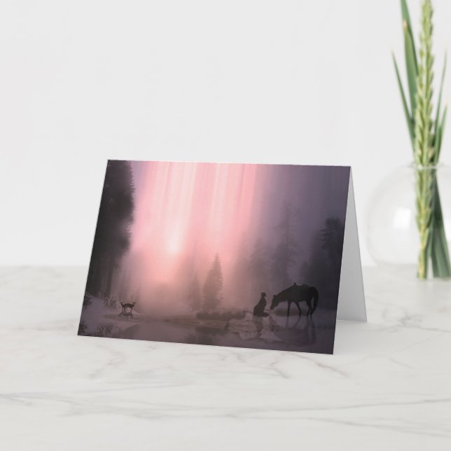 Cartão de Natal Personalizável para Cowboy e Caval (Frente)