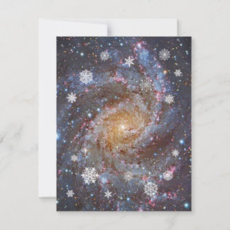 Cartão de Natal Personalizável Snowy Galaxy