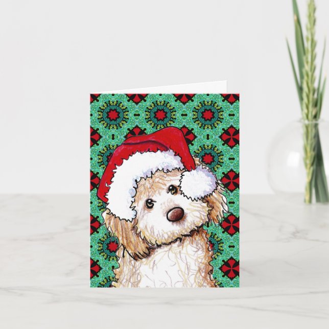Cartão de Natal Phantom Goldendoodle (Frente)