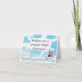 Cartão de Natal Pinguim Preenchido