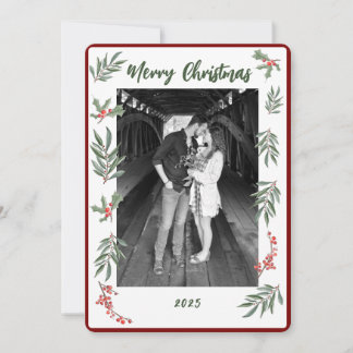 Cartão de Natal Plano Aquarela Feriado