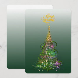 Cartão de Natal plano Árvore de Natal Luminoso Ver