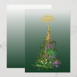 Cartão de Natal plano Árvore de Natal Luminoso Ver