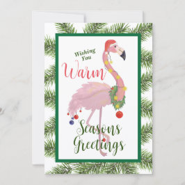 Cartão de Natal Plano de Boas Festas de Flamingo