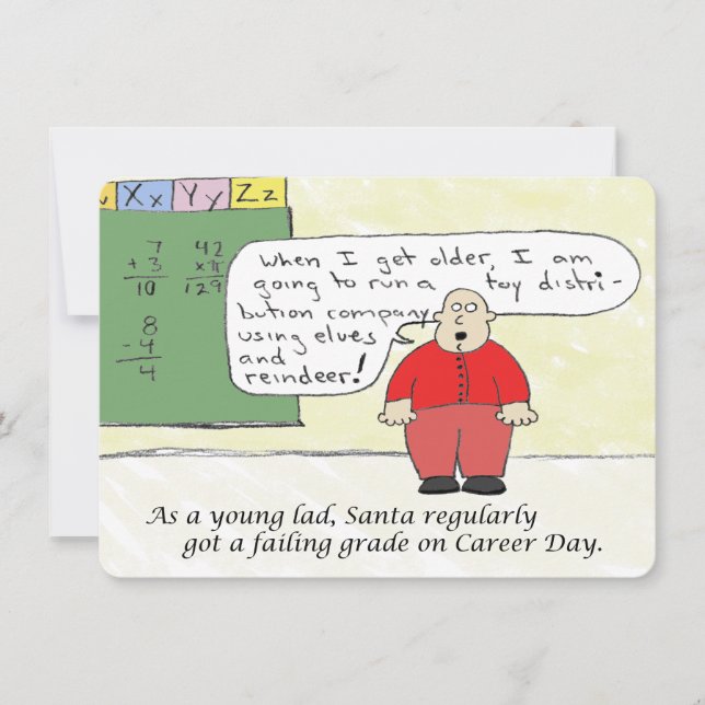 Cartão de Natal Plano do Jovem Papai Noel (Frente)