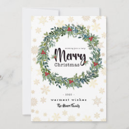 Cartão de Natal Plano ouro Snowflake