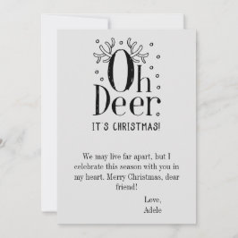 Cartão de Natal plano para veados