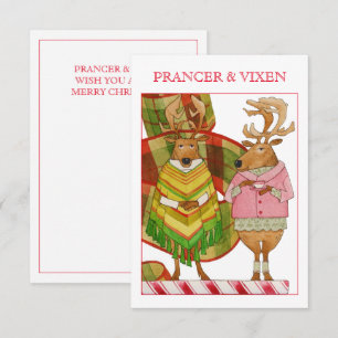 Cartão de Natal Plano PRANCER VIXEN 3.5x5