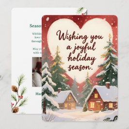 Cartão de Natal Plano Vintage Personalizável