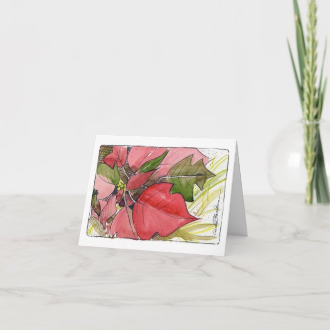 Cartão de Natal Poinsettia (Frente)