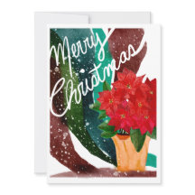 Cartão de Natal Poinsettia em branco