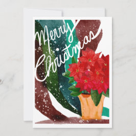 Cartão de Natal Poinsettia em branco